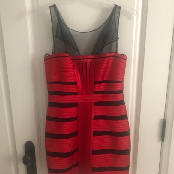 BCBGMaxAzria Black and Red Bandage Dress - Picture 2 of 4